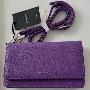 Matt & Nat Violet Textured Vegan Leather Crossbody Bag